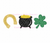 Lucky St Patrick's Day Trio Machine Embroidery Design Sketchy Horse Shoe Pot of Gold Shamrock