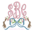 Bunnies and Bows Flower Swag Machine Embroidery Design Monogram