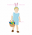 Little Boy in Jon Jon Peter Pan Collar Easter Basket Bunny Ears  Mini Fill Machine Embroidery Design Character