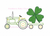 Outline Tractor Light Fill Clover Shamrock Machine Embroidery