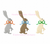 Standing Bunny Trio with Neck Bow Machine Embroidery Design Full Fill Easter Rabbits