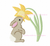 Baby Bunny Rabbit With Daffodil Flower Machine Embroidery Design Easter Spring Baby