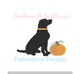 Lab Labrador Dog with Pumpkin Mini Fill Machine Embroidery Design