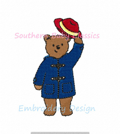 Coat Red Hat Wearing Bear Character Fill Machine Embroidery Design ...