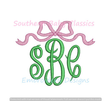 Bow Monogram Embroidered Sweatshirt