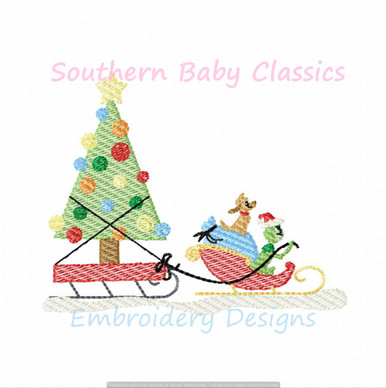 Grinch Christmas Truck Embroidery Design, Christmas Tree