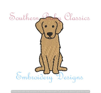 Golden Retriever Dog Mini Fill Machine Embroidery Design