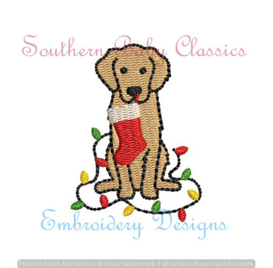 Boy Dog Christmas Fill Machine Embroidery Design