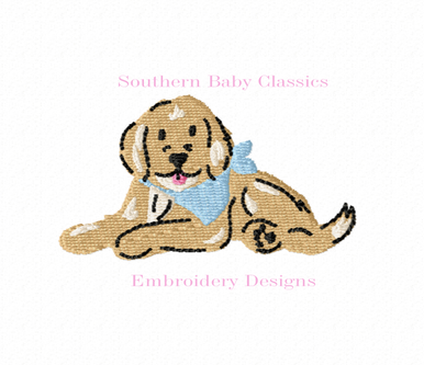 Golden Puppy Dog Mini Fill Machine Embroidery Design Golden Retriever  Golden Doodle Dog