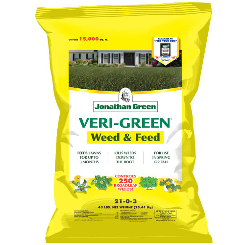 Jonathan Green Veri-Green Weed and Feed Lawn Fertilizer - 21-0-3 Grass Fertilizer & Weed Killer