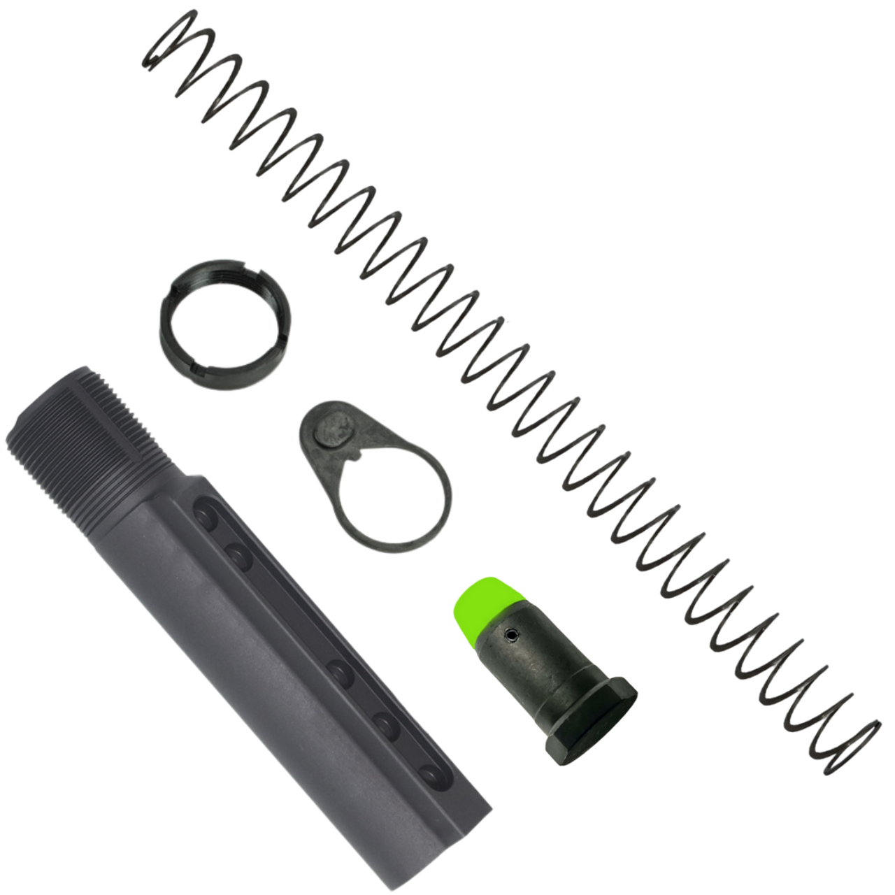 Mini Mil-spec AR-15 Buffer Tube Kit (w/ optional micro m4 or MOE SL-M