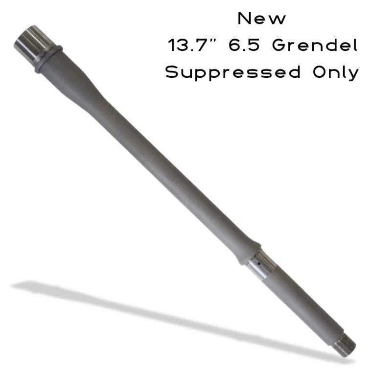 KAK 6.5 Grendel AR15 Barrel- 13.7", Mid Gas, 416R Stainless, Suppressed Use Only