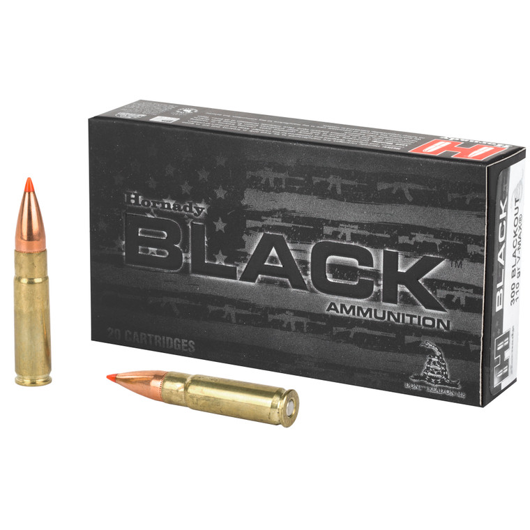 Hornady, BLACK, 300 AAC Blackout, 110 Grain, V-Max