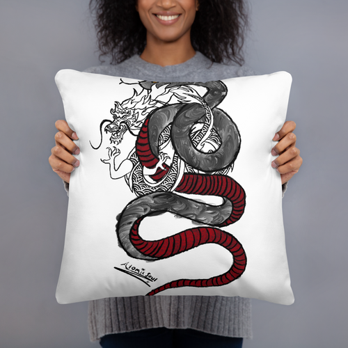 Warring Dragon Pillow