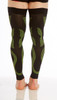 A609BG, Firm Support (20-30mmHg) Black Green Knee High Compression Socks, Back View