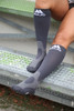 A601GR, Firm Support (20-30mmHg) Gray Knee High Compression Socks, Front View