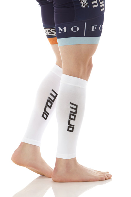 A605WH, Firm Support (20-30mmHg) White Knee High Compression Socks, Side View