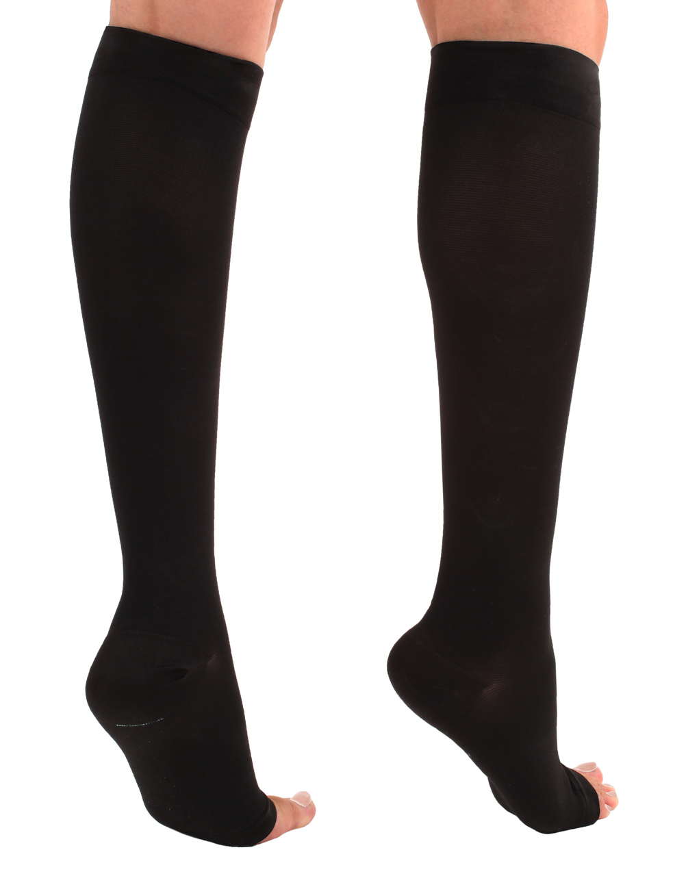 A211 - Mojo Opaque Compression Knee High Open-Toe Socks