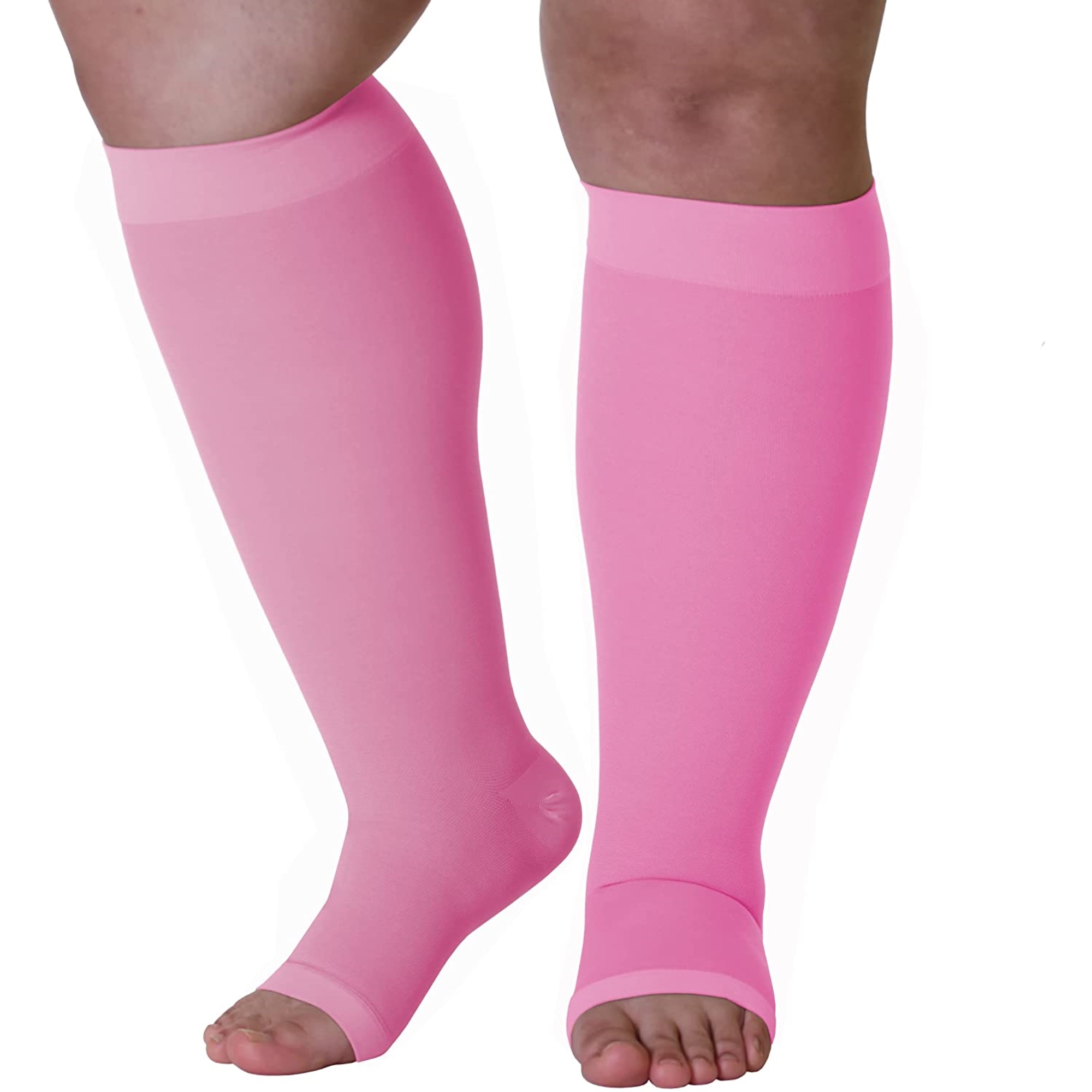 A211 - Mojo Opaque Compression Knee High Open-Toe Socks