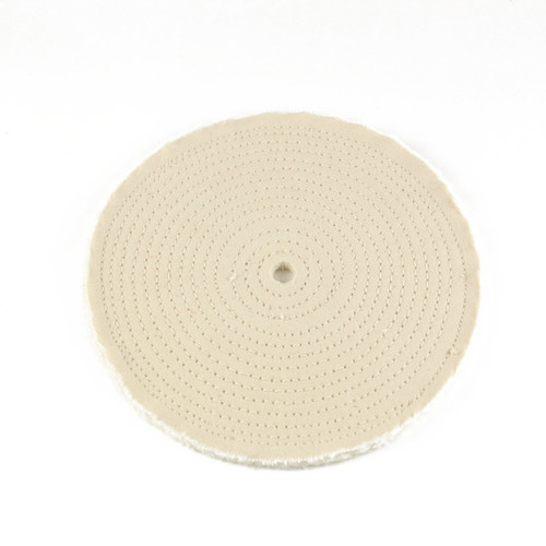 8 inch spiral sewn cotton buffing wheel - 20 ply
