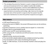 In Ear Professional Stage Wireless Monitor System Dual channel transmitter