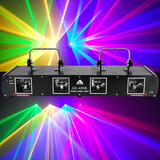 760mw 4Lens 4 Beam Laser Light Green Red Yellow Blue DMX 7CH