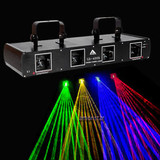 760mw 4Lens 4 Beam Laser Light Green Red Yellow Blue DMX 7CH