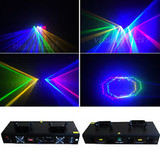 760mw 4Lens 4 Beam Laser Light Green Red Yellow Blue DMX 7CH