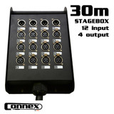 AVE Connex Multicore-1630 12 In 4 Out Multicore with Stage Box 30m