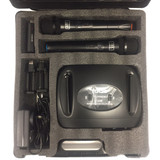 TWIN MICROPHONE UHF DUAL CHANNEL USB RECHARGEABLE MIC CASE