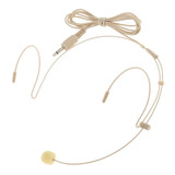 MOS Headset Microphone Beige Double Earhook 3.5mm Transmitter