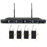 Abel KTV Professional 4-Channel UHF Wireless Microphone System with 4 Bodypacks