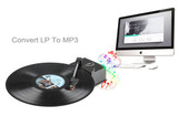 Mini USB Vinyl Turntable - Audio Player, Convert LP To MP3, 33 + 45 RPM, RCA Output, Windows + Mac