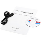 Mini USB Vinyl Turntable - Audio Player, Convert LP To MP3, 33 + 45 RPM, RCA Output, Windows + Mac