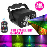 MOS Bird Of Prey LED Laser 240 Patterns Disco Lights RGB + UV Light Laser Projector Stage Lighting Sound Activated