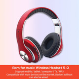 Ashcom V33 Wireless Bluetooth Headphones 4.2 Stereo Red