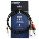 AMBERTEC Y CABLE 3M REAN 3.5MM TRS PLUG - 2 X XLR F