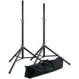 Konig & Meyer KM21449 Two Aluminium Speaker Stands Including Carrying Case Black