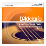 D'Addario EJ15 Phospher Bronze Extra Light Gauge (010-047)