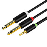 Computer Cable 3.5mm jack to Dual 6.35mm jack (6.5mm)