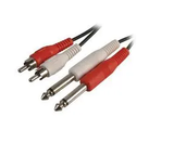OFC Premium Series Twin RCA to 6.35mm Jack Audio/Video Cable 2m