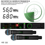 X-DUOMIC 2 Microphone Handheld True Diversity 200 meters anti-howling FBX wireless KTV microphone