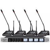 Siketeer S-4600 Multi-Channel Wireless Gooseneck Microphone System for Lecterns & Podiums