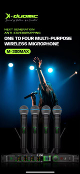 X-DUOMIC True Diversity 200 meters anti-howling FBX wireless 4 Handheld Microphones