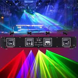 Hire - 760mw 4Lens 4 Beam Laser Light Green Red Yellow Blue DMX 7CH
