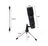 Kmise USB Condenser Microphone for Window and Mac, Multipurpose mic for Gaming Recording Broadcast with Adjustable Mic Stand (Black)