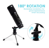 Kmise USB Condenser Microphone for Window and Mac, Multipurpose mic for Gaming Recording Broadcast with Adjustable Mic Stand (Black)