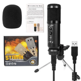 Kmise USB Condenser Microphone for Window and Mac, Multipurpose mic for Gaming Recording Broadcast with Adjustable Mic Stand (Black)