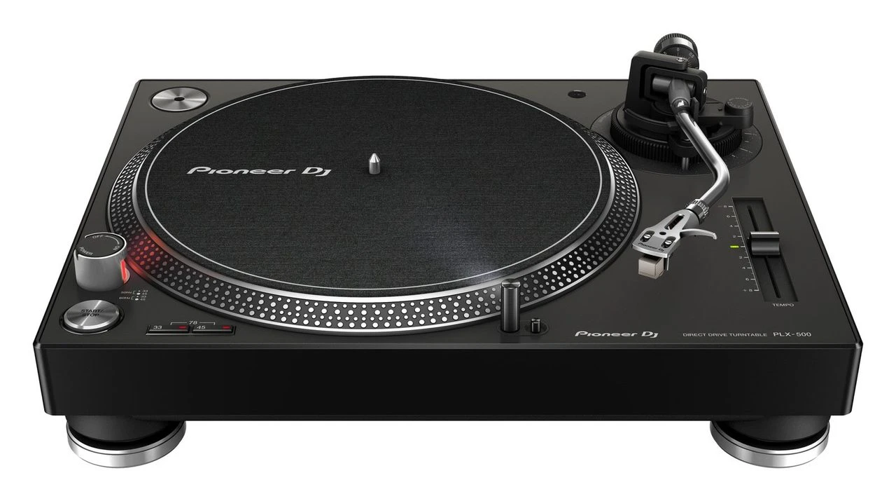 Pioneer PLX-500 turntable in black, front view