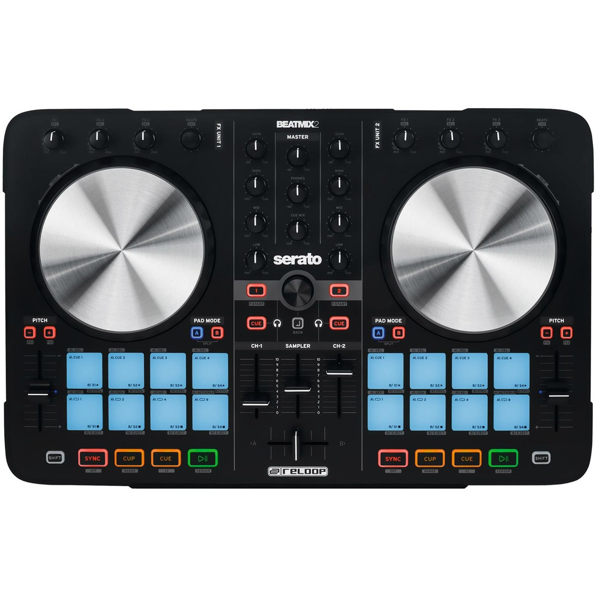 Reloop Beatmix 2, 2-Deck Serato Performance Pad DJ Controller 